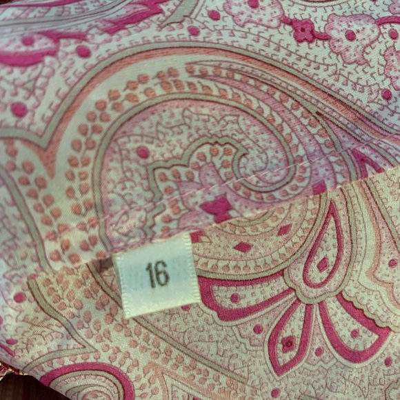 Doncaster Silk Button Shirt Paisley Ruffle - Picture 4 of 8